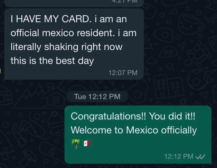 Client WhatsApp message